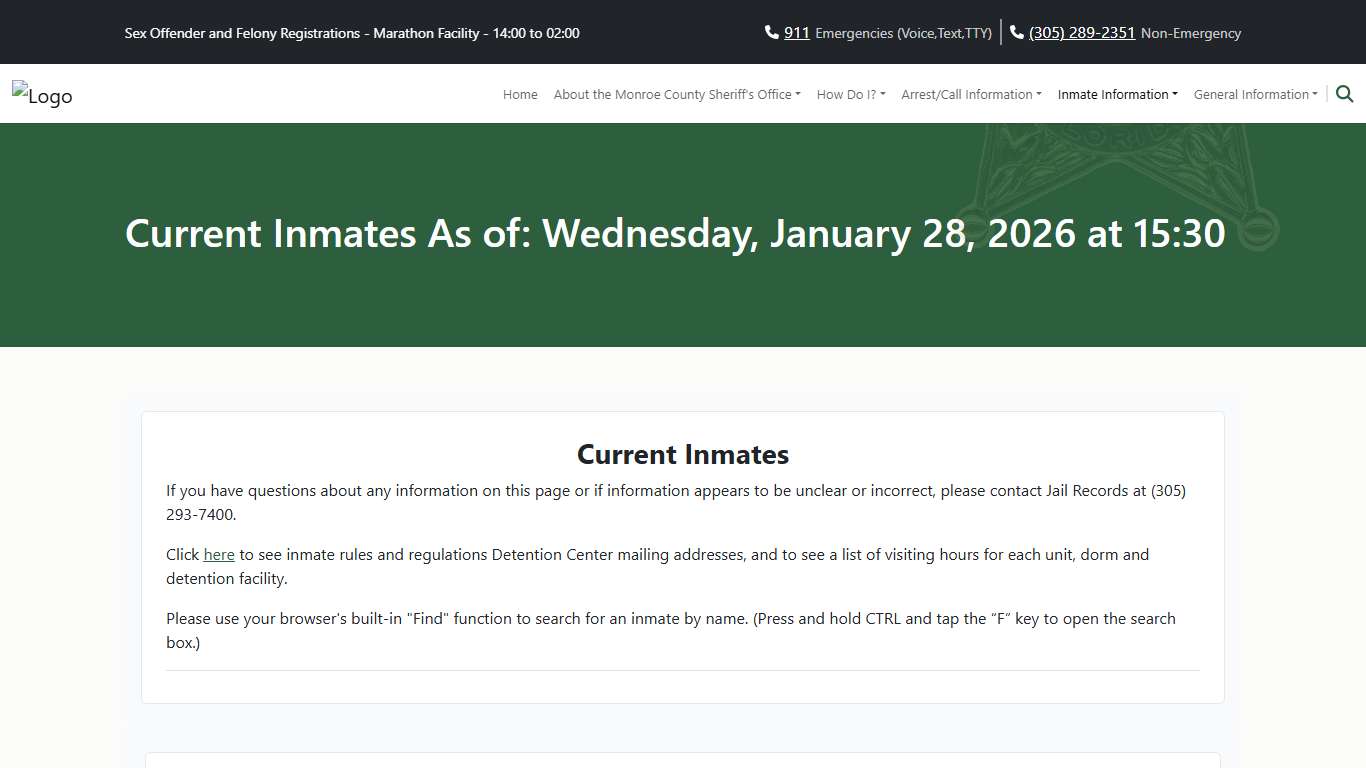 M.C.S.O - Current Inmates